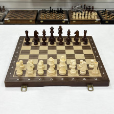 Шахматы деревянные подарочные магнитные Lavochkashop 39 см орех — hichess.ru - шахматы, нарды, настольные игры