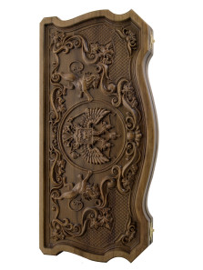 Нарды Герб РФ резные бук — hichess.ru - шахматы, нарды, настольные игры