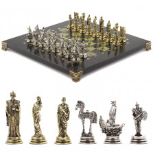 Шахматы подарочные &quot;Троянская война&quot; 28х28 см из змеевика — hichess.ru - шахматы, нарды, настольные игры