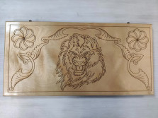 Нарды подарочные Лев большие светлые с чехлом — hichess.ru - шахматы, нарды, настольные игры