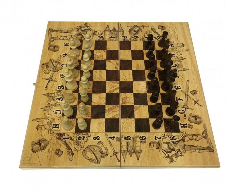 Шахматы с нардами Рыцари фото 1 — hichess.ru - шахматы, нарды, настольные игры