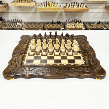 Шахматы нарды шашки резные Герб Бастион большие — hichess.ru - шахматы, нарды, настольные игры