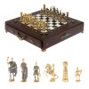 Шахматы каменные в деревянном ларце Римские  фото 1 — hichess.ru - шахматы, нарды, настольные игры