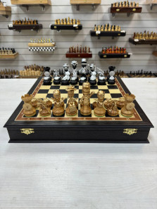 Шахматы подарочные из мореного дуба ЧВК Вагнер — hichess.ru - шахматы, нарды, настольные игры