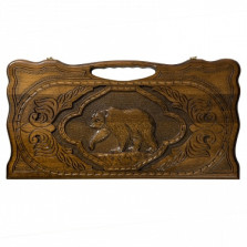 Нарды резные «Медведь» с ручкой, Haleyan — hichess.ru - шахматы, нарды, настольные игры