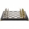 Шахматы с металлическими фигурами "Римские воины" доска камень 44х44 см фото 2 — hichess.ru - шахматы, нарды, настольные игры