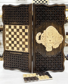 Нарды деревянные резные Гепард 60 см, Artash — hichess.ru - шахматы, нарды, настольные игры