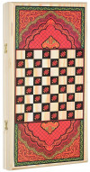 Нарды+Шашки Красный узор средние фото 2 — hichess.ru - шахматы, нарды, настольные игры