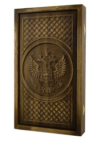 Нарды резные Герб России патина — hichess.ru - шахматы, нарды, настольные игры