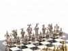 Шахматы с металлическими фигурами "Средневековье" 44х44 см мрамор змеевик фото 3 — hichess.ru - шахматы, нарды, настольные игры