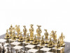 Шахматы с металлическими фигурами "Средневековье" 44х44 см мрамор змеевик фото 4 — hichess.ru - шахматы, нарды, настольные игры