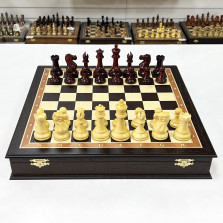 Шахматный ларец эксклюзивный венге Стаунтон ретро падук — hichess.ru - шахматы, нарды, настольные игры