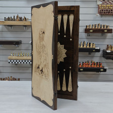 Нарды деревянные Орел подарочные большие светлые — hichess.ru - шахматы, нарды, настольные игры