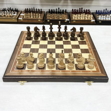Шахматы турнирные орех Премиум люкс большие — hichess.ru - шахматы, нарды, настольные игры