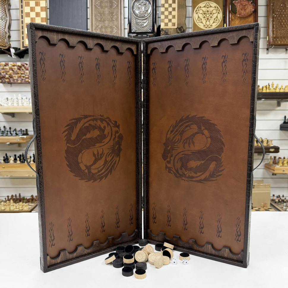 Нарды Дракон 62см фото 1 &mdash; hichess.ru - шахматы, нарды, настольные игры