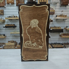 Нарды деревянные Орел подарочные большие темные — hichess.ru - шахматы, нарды, настольные игры