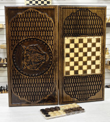 Нарды деревянные резные Тигр 60 см, Artash — hichess.ru - шахматы, нарды, настольные игры