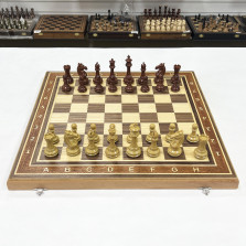 Шахматы турнирные орех с фигурами Стаунтон мини из композита большие — hichess.ru - шахматы, нарды, настольные игры