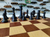Шахматы складные деревянные турнирные Интарсия темные 40 х 40 см фото 5 — hichess.ru - шахматы, нарды, настольные игры