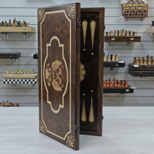 Нарды деревянные Герб России подарочные большие — hichess.ru - шахматы, нарды, настольные игры