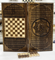 Нарды деревянные резные Звезда 60 см, Artash — hichess.ru - шахматы, нарды, настольные игры