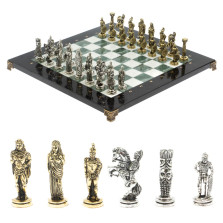 Шахматы подарочные Александр Македонский&quot; доска 36х36 см мрамор / змеевик — hichess.ru - шахматы, нарды, настольные игры