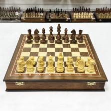 Шахматный ларец орех Стаунтон чемпион — hichess.ru - шахматы, нарды, настольные игры