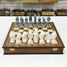 Шахматы эксклюзивные Русские Сказки орех — hichess.ru - шахматы, нарды, настольные игры