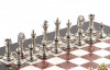 Шахматы турнирные "Стаунтон" с металлическими фигурами доска каменная 28х28 см фото 3 — hichess.ru - шахматы, нарды, настольные игры