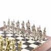 Шахматы металлические Воины с каменным полем на деревянном ларце фото 3 — hichess.ru - шахматы, нарды, настольные игры