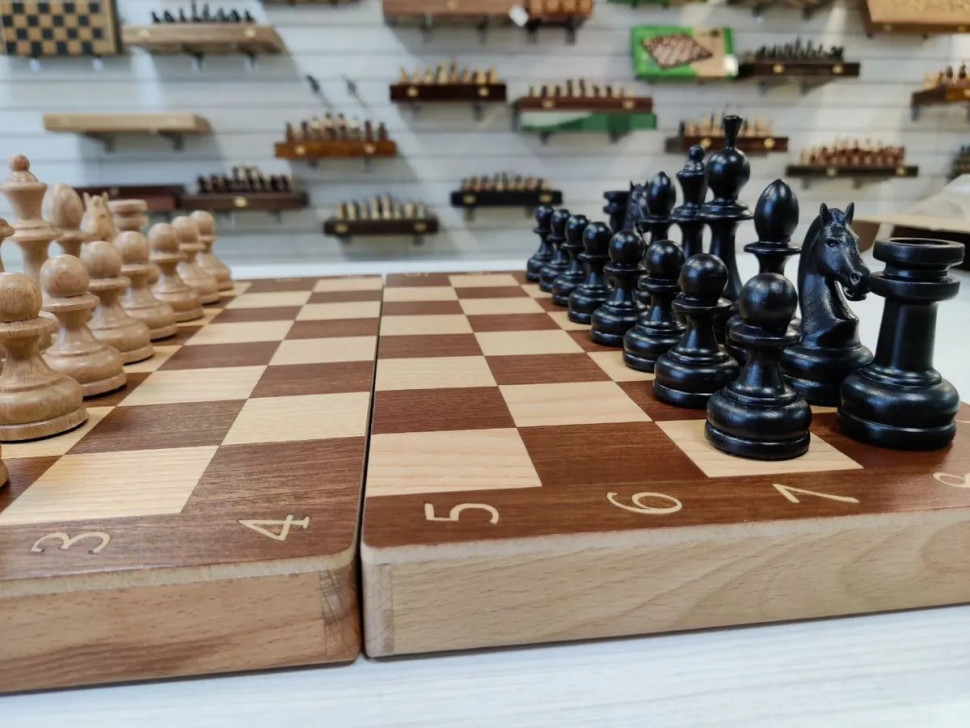  Шахматы классические с премиальными фигурами из бука 40 см фото 1 — hichess.ru - шахматы, нарды, настольные игры