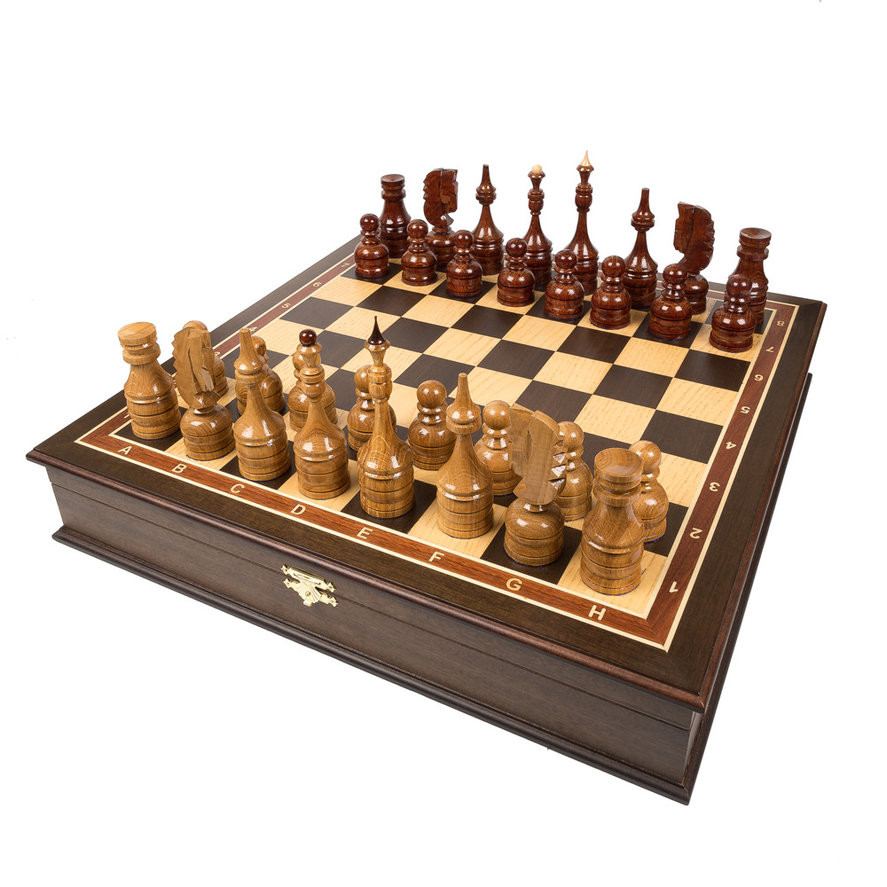 Шахматы Дубовые в ларце фото 1 — hichess.ru - шахматы, нарды, настольные игры
