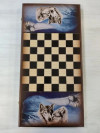 Нарды деревянные Девушка и Волк большие 60 см фото 3 — hichess.ru - шахматы, нарды, настольные игры