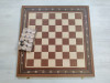 Шахматная доска с нардами и шашками из красного дерева фото 1 — hichess.ru - шахматы, нарды, настольные игры