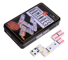 Домино в железном боксе с цветными точками — hichess.ru - шахматы, нарды, настольные игры