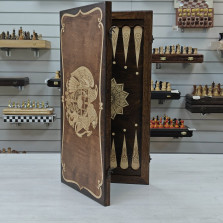 Нарды деревянные Герб Армении подарочные большие — hichess.ru - шахматы, нарды, настольные игры