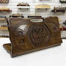 Нарды резные Герб РФ 2 с ручкой 60, Haleyan &mdash; hichess.ru - шахматы, нарды, настольные игры