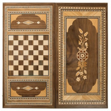 Нарды Цветок, инкрустация, Zeynalyan — hichess.ru - шахматы, нарды, настольные игры