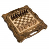 Шахматы + нарды резные c Араратом 40 с ручкой, Haleyan фото 1 — hichess.ru - шахматы, нарды, настольные игры