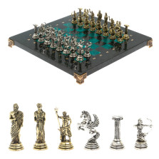 Шахматы &quot;Римские лучники&quot; доска 28х28 см из змеевика — hichess.ru - шахматы, нарды, настольные игры