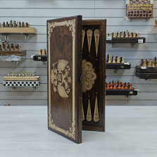 Нарды деревянные Герб России подарочные средние — hichess.ru - шахматы, нарды, настольные игры