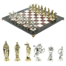 Шахматы &quot;Рыцари крестоносцы&quot; 44х44 см из мрамора и лемезита — hichess.ru - шахматы, нарды, настольные игры