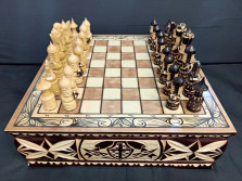 Шахматы ручной работы в ларце Баталия — hichess.ru - шахматы, нарды, настольные игры