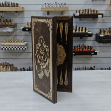 Нарды деревянные Медведь подарочные средние — hichess.ru - шахматы, нарды, настольные игры