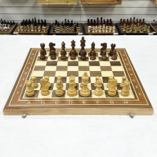  Шахматы профессиональные с утяжеленными фигурами Эндшпиль из самшита и ореха большие — hichess.ru - шахматы, нарды, настольные игры