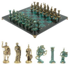 Шахматы &quot;Римские войны&quot; фигуры бронза / патина 44х44 см змеевик 128383 — hichess.ru - шахматы, нарды, настольные игры