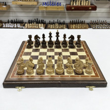 Шахматы деревянные орех Премиальные люкс средние &mdash; hichess.ru - шахматы, нарды, настольные игры