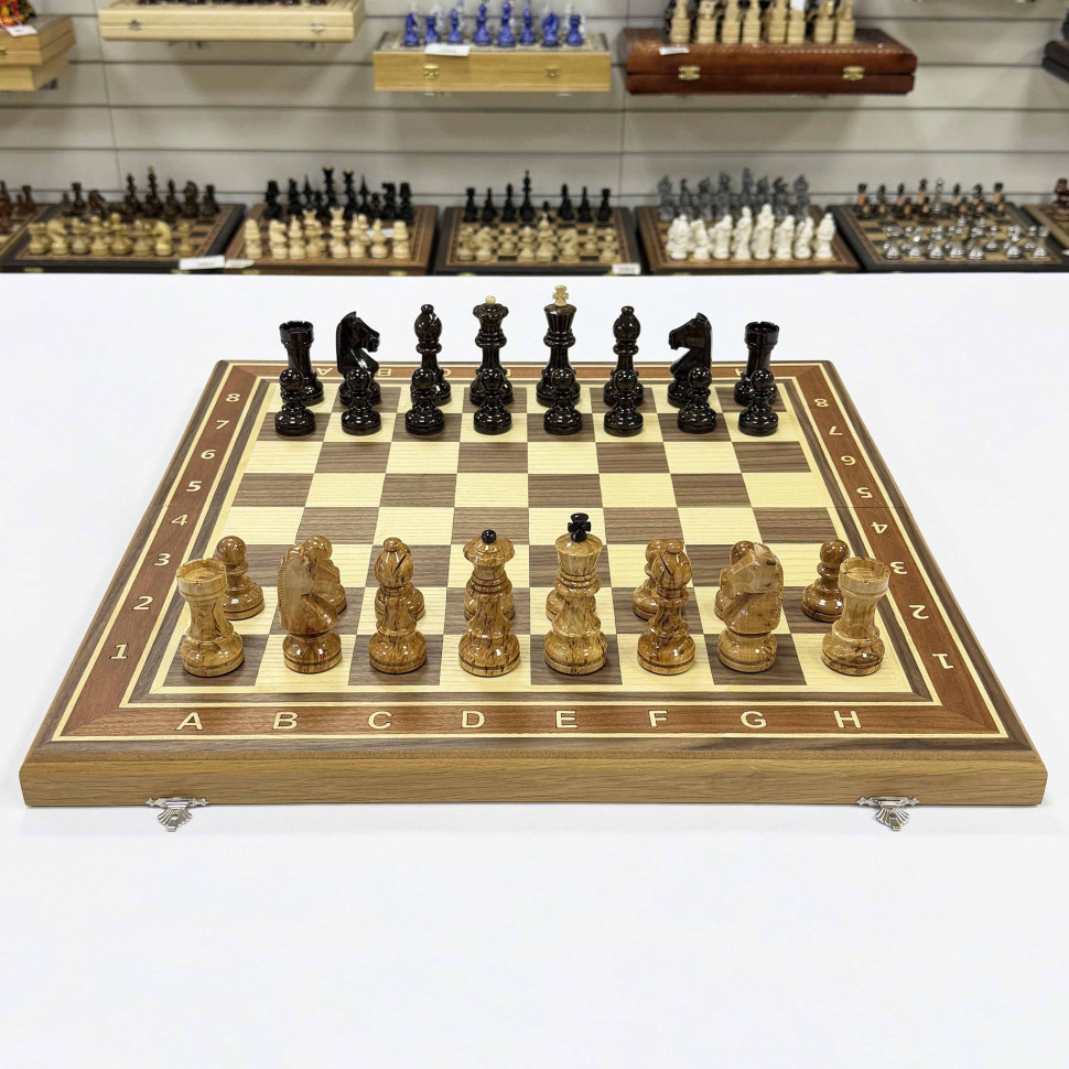 Шахматы подарочные орех с фигурами из карельской березы Стаунтон люкс большие фото 1 &mdash; hichess.ru - шахматы, нарды, настольные игры