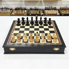 Шахматы Карельская береза моренный дуб Люкс — hichess.ru - шахматы, нарды, настольные игры