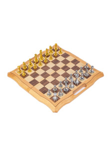 Шахматы деревянные подарочные с ручной и ячейками, фигуры металл — hichess.ru - шахматы, нарды, настольные игры